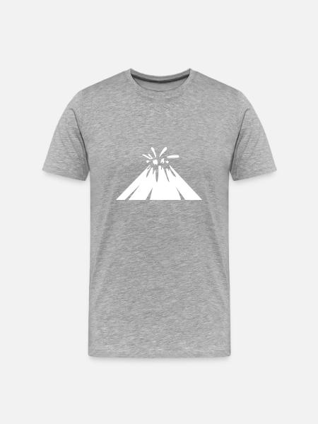 Vulkan icon symbol - Männer Premium Bio T-Shirt - Grau meliert