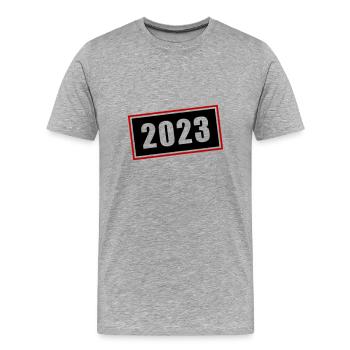 Symbole 2023 - T-shirt bio Premium Homme - gris chiné - Devant - Damien (186cm)