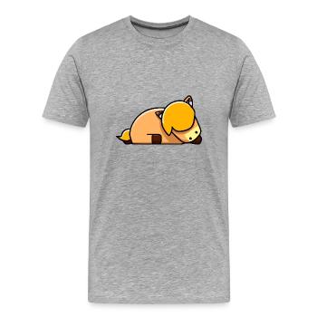 Joli cheval dort - T-shirt bio Premium Homme - gris chiné - Devant - Damien (186cm)