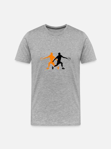 Tennis Player Silhouette - Men's Premium Organic T-Shirt - heather grey