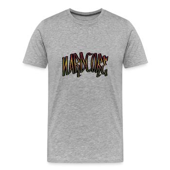 Hardcore V2.1 - Männer Premium Bio T-Shirt - Grau meliert - Vorne - Damien (186cm)