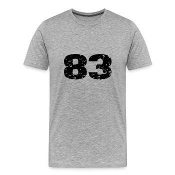 83 Number jersey - Men's Premium Organic T-Shirt - heather grey - Front - Damien (186cm)