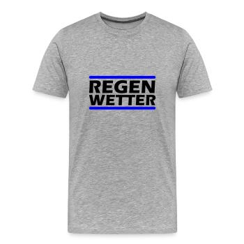 Regen Wetter - Männer Premium Bio T-Shirt - Grau meliert - Vorne - Damien (186cm)