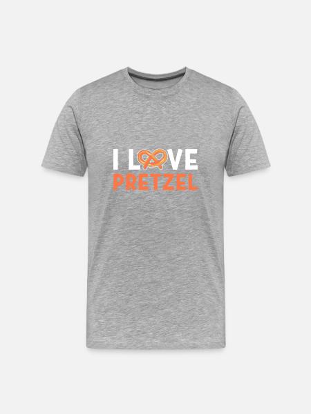 Brezel - Männer Premium Bio T-Shirt - Grau meliert