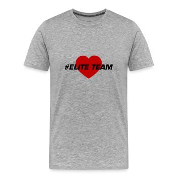 Amour du cœur de l’équipe d’élite - T-shirt bio Premium Homme - gris chiné - Devant - Damien (186cm)