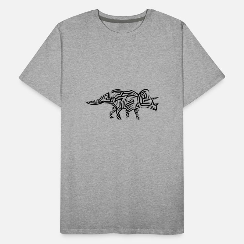 Tatouage tribal Dinosaur Triceratops T-shirt bio Premium Homme
