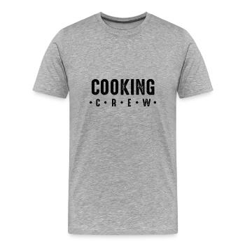 Équipe de cuisson - T-shirt bio Premium Homme - gris chiné - Devant - Damien (186cm)