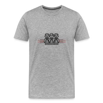 L’équipe de l’enterrement de vie de garçon et de garçon - T-shirt bio Premium Homme - gris chiné - Devant - Damien (186cm)
