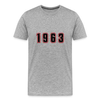 1963 Year Number - Men's Premium Organic T-Shirt - heather grey - Front - Damien (186cm)