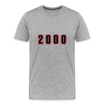 2000 year number - Men's Premium Organic T-Shirt - heather grey - Front - Damien (186cm)