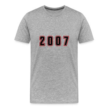 2007 Jahr Zahl - Männer Premium Bio T-Shirt - Grau meliert - Vorne - Damien (186cm)