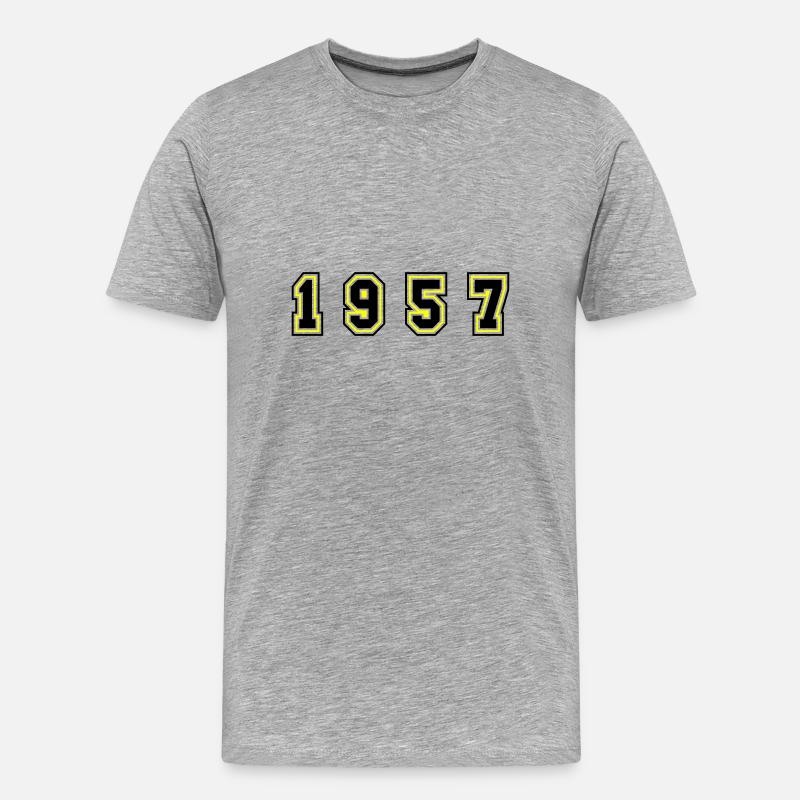 Numéro de l’année 1957 - T-shirt bio Premium Homme - gris chiné