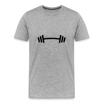 Hantel Gewichte Fitness - Männer Premium Bio T-Shirt - Grau meliert - Vorne - Damien (186cm)