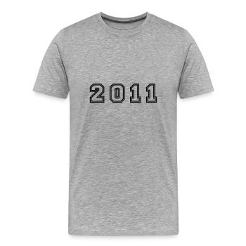 2011 Year Number - Men's Premium Organic T-Shirt - heather grey - Front - Damien (186cm)