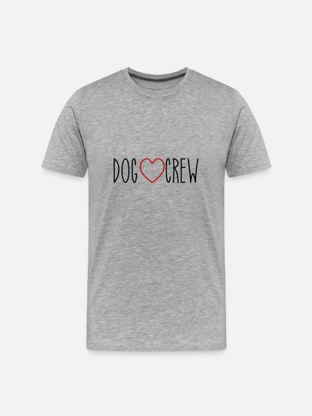 Dog Crew Heart - Men's Premium Organic T-Shirt - heather grey