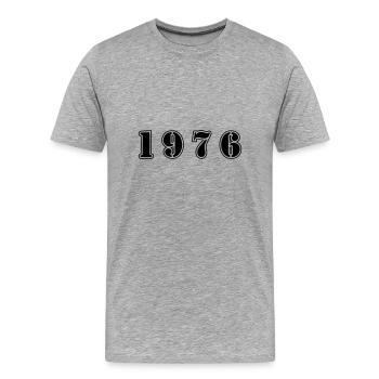 1976 year birthday - Men's Premium Organic T-Shirt - heather grey - Front - Damien (186cm)