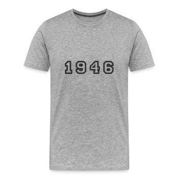 1946 Jahr Zahl - Männer Premium Bio T-Shirt - Grau meliert - Vorne - Damien (186cm)