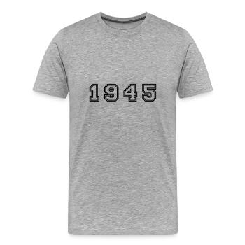 1945 Year Number - Men's Premium Organic T-Shirt - heather grey - Front - Damien (186cm)