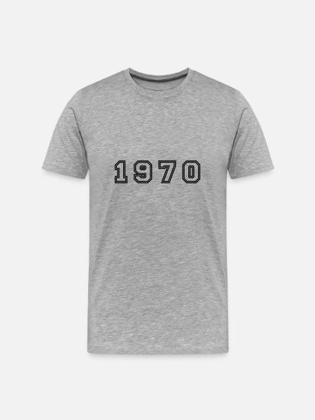 1970 Year Number - Men's Premium Organic T-Shirt - heather grey