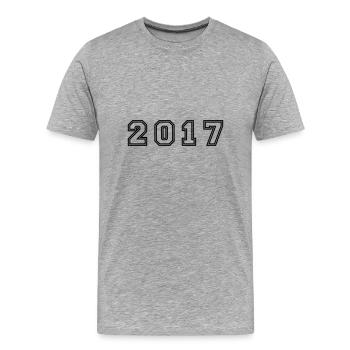 2017 Jahr Zahl - Männer Premium Bio T-Shirt - Grau meliert - Vorne - Damien (186cm)