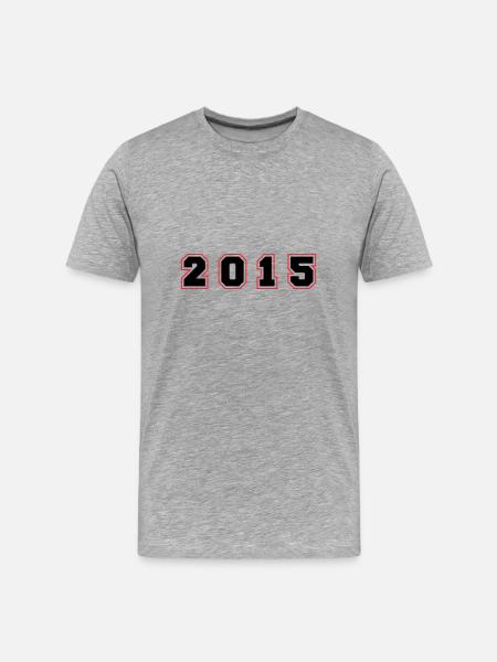 2015 Year Number - Men's Premium Organic T-Shirt - heather grey