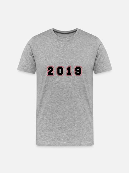 2019 Year Number - Men's Premium Organic T-Shirt - heather grey