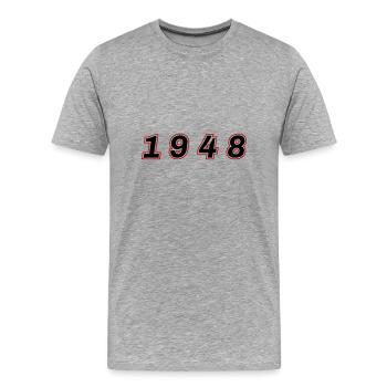 1948 Year Number - Men's Premium Organic T-Shirt - heather grey - Front - Damien (186cm)