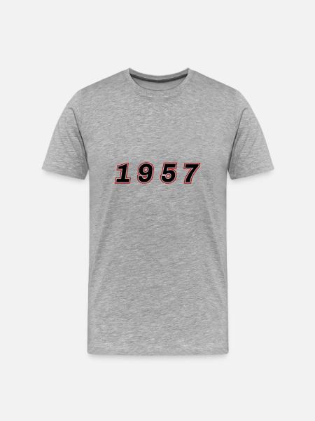 1957 Year Number - Men's Premium Organic T-Shirt - heather grey