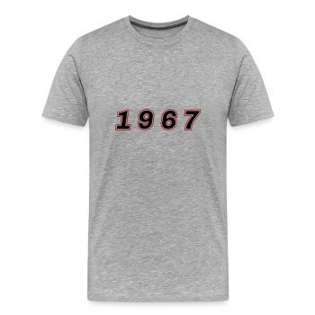 1967 Jahr Zahl - Männer Premium Bio T-Shirt - Grau meliert - Vorne - Damien (186cm)