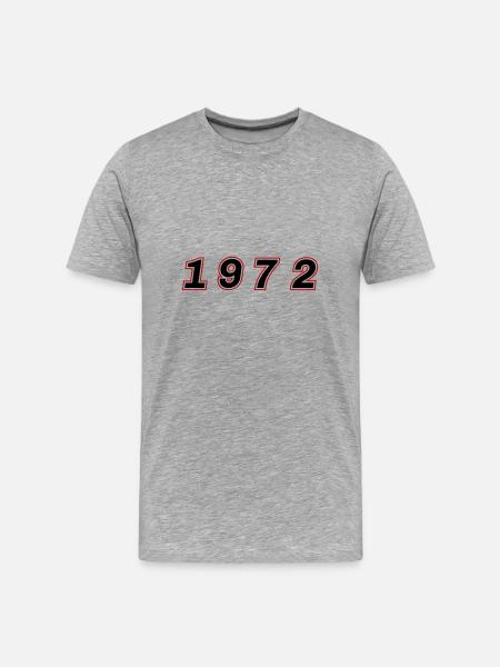 1972 Year Number - Men's Premium Organic T-Shirt - heather grey