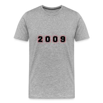 2009 Jahr Zahl - Männer Premium Bio T-Shirt - Grau meliert - Vorne - Damien (186cm)