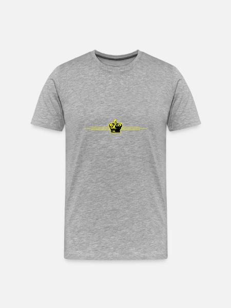 Krone Linie - Männer Premium Bio T-Shirt - Grau meliert
