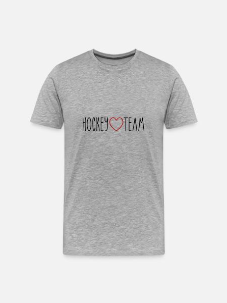 Hockey Team Herz - Männer Premium Bio T-Shirt - Grau meliert