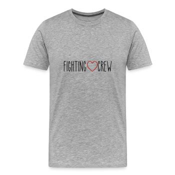 Cœur d’équipage de combat - T-shirt bio Premium Homme - gris chiné - Devant - Damien (186cm)