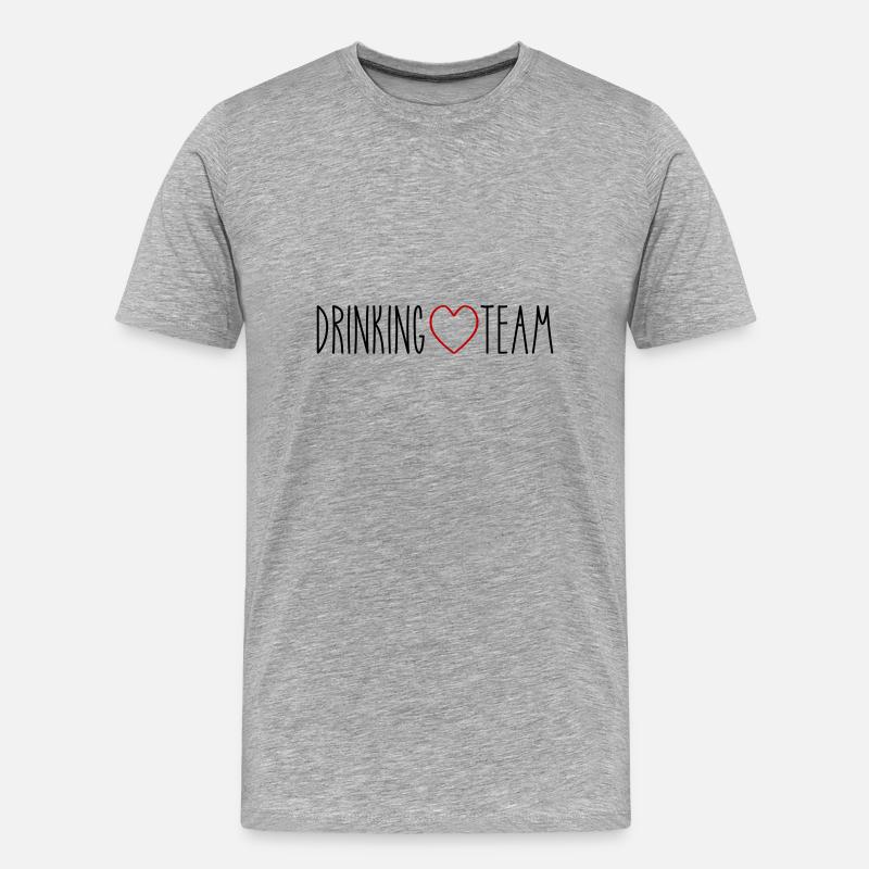 Drinking Team Herz - Männer Premium Bio T-Shirt - Grau meliert