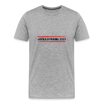 Sables d’or 2023 (Garantie du prix le plus bas) - T-shirt bio Premium Homme - gris chiné - Devant - Damien (186cm)