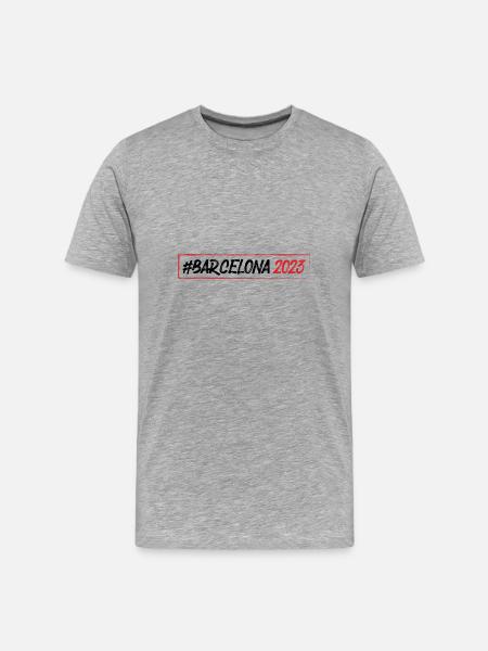 Barcelona 2023 - Männer Premium Bio T-Shirt - Grau meliert