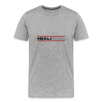 Bali 2024 - Männer Premium Bio T-Shirt - Grau meliert - Vorne - Damien (186cm)