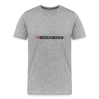 Cœur sincère - T-shirt bio Premium Homme - gris chiné - Devant - Damien (186cm)