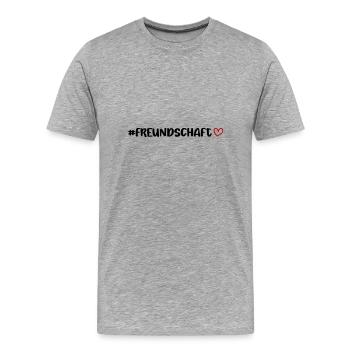 Friendship heart - Men's Premium Organic T-Shirt - heather grey - Front - Damien (186cm)