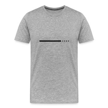2023 Jahr - Männer Premium Bio T-Shirt - Grau meliert - Vorne - Damien (186cm)