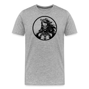 ZOMBIE GIRL - T-shirt bio Premium Homme - gris chiné - Devant - Damien (186cm)