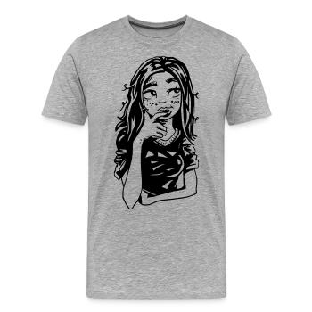Cool girl - Men's Premium Organic T-Shirt - heather grey - Front - Damien (186cm)