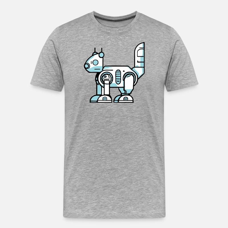 Cyber Roboter Eichhörnchen - Männer Premium Bio T-Shirt - Grau meliert