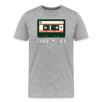 Retro-Patrone c64 - Männer Premium Bio T-Shirt - Grau meliert - Vorne - Damien (186cm)