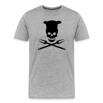 griller - T-shirt bio Premium Homme - gris chiné - Devant - Damien (186cm)