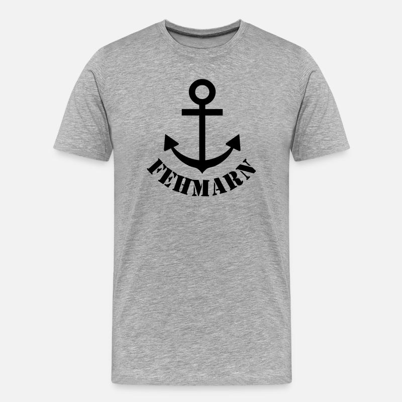 fehmarn - Männer Premium Bio T-Shirt - Grau meliert
