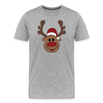 Noël - T-shirt bio Premium Homme - gris chiné - Devant - Damien (186cm)