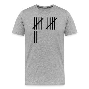 12 Stripes - Men's Premium Organic T-Shirt - heather grey - Front - Damien (186cm)