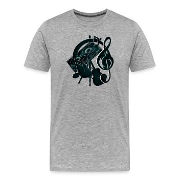 Cassette recordings - Men's Premium Organic T-Shirt - heather grey - Front - Damien (186cm)